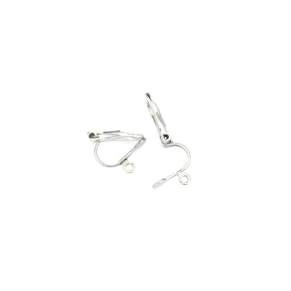 Boucles d’oreilles clips avec anneau d’attache – Acier inoxydable 304 – Finition argentée