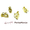 Boucles d'oreille clips avec anneau d'accroche, Acier Inoxydable 304, finition Doré à l'or fin 18K