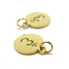 Pendentifs, médaillon avec anneau, Yoga  Ohm 12mm, Acier Inoxydable 304 finition Doré