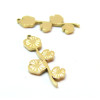 Pendentif, Fleur sur Tige 25mm, Acier Inoxydable 316L doré à l'or fin 18K, Placage IONIQUE
