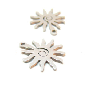 pendentifs Soleil 17 mm – Acier inoxydable 316L finition argentée