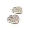 Pendentifs Coeur 9.5mm, Acier Inoxydable, finition Argenté