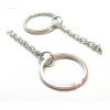 Porte Clés Anneaux 25mm avec Chaîne,  Acier Inoxydable 304 finition Argenté