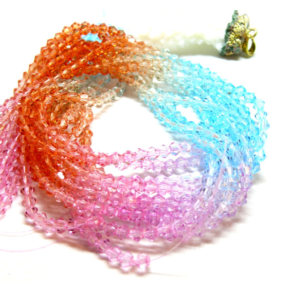 Perles Bicône 4mm, Verre Multicolores