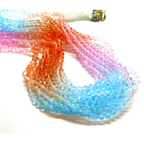 Perles Bicône 4mm, Verre Multicolores