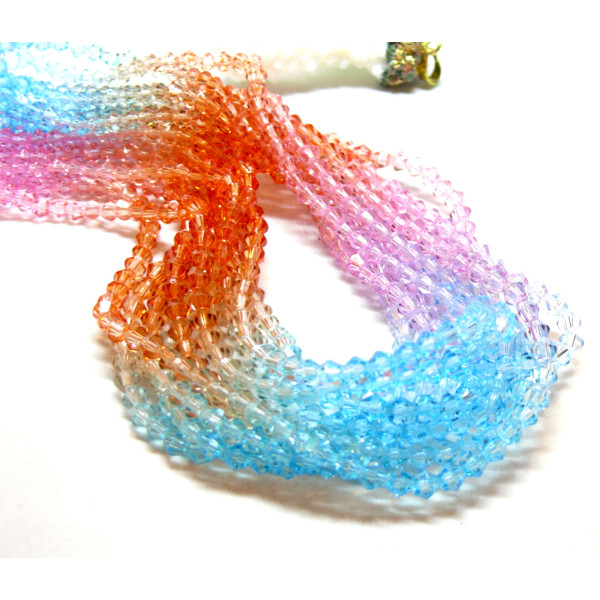 Perles Bicône 4mm, Verre Multicolores