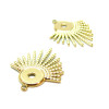 Pendentif Eventail pour cabochon 8mm, Acier Inoxydable 304, finition Doré 14K