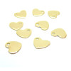 Pendentifs Coeur 9mm, Acier Inoxydable, Doré à l'or fin 18K