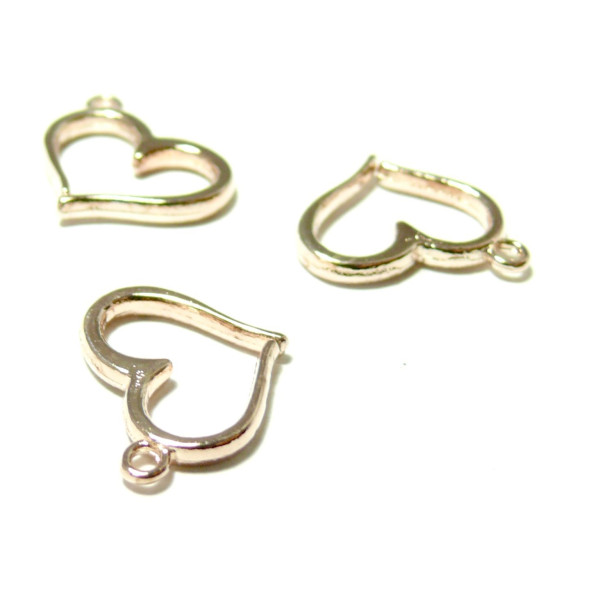 Breloques pendentifs Coeur, métal couleur Or Rose