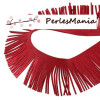 GALON FRANGE EN SUEDINE ROUGE PAILLETTE CREATION POMPONS 50mm