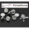 Supports de Boucle d'oreille Puce, Clous QUALITE CUIVRE 18mm ARGENT VIF et 10 poussoirs