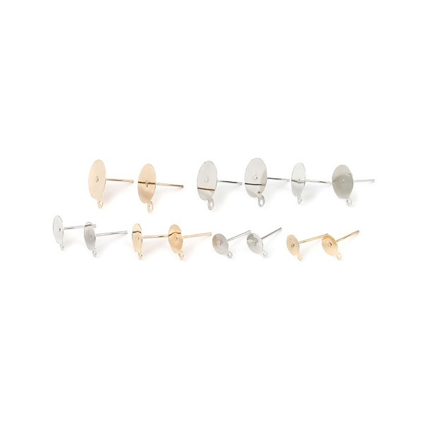 Boucles d' oreille PUCE 8mm avec attache, et embouts métal coloris Doré, Vendu avec embouts plastique