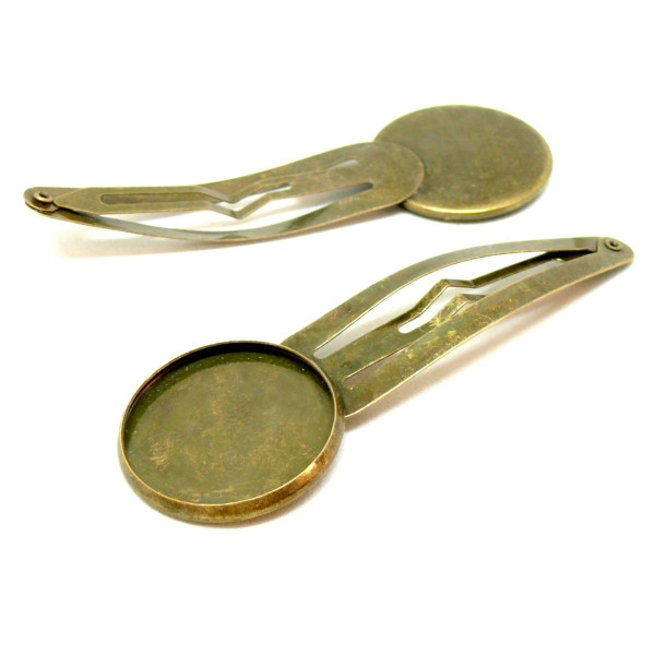Supports de barrettes clips 16mm, laiton coloris BRONZE