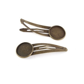 Supports de barrettes clips 16mm, laiton coloris BRONZE