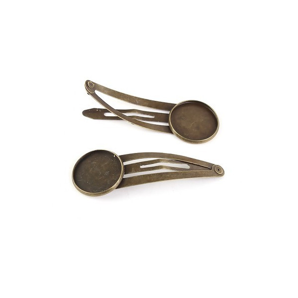 Supports de barrettes clips 16mm, laiton coloris BRONZE