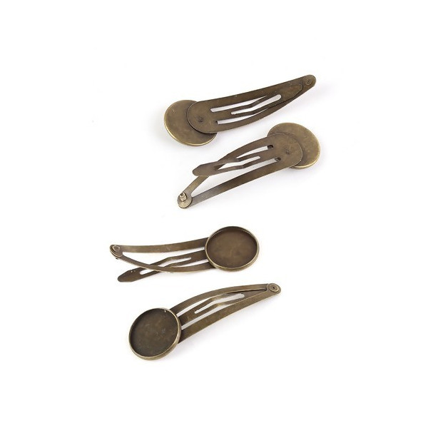 Supports de barrettes clips 16mm, laiton coloris BRONZE