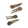 Supports de barrettes clips 16mm, laiton coloris BRONZE