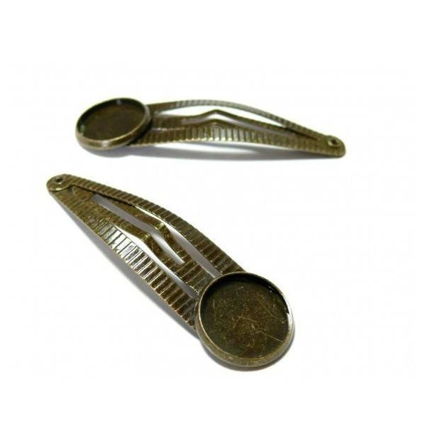 Supports de barrette clip STRIE 12mm, laiton finition Bronze