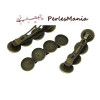 Barrettes CLIPS, PINCE A CHEVEUX,  laiton finition BRONZE, pour 4 cabochons en 20mm