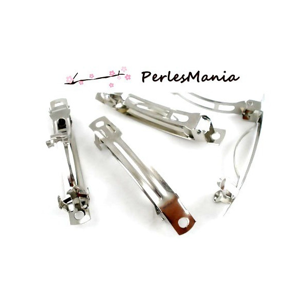 Supports de barrette CLIPS 39 par 9mm, métal coloris ARGENT PLATINE