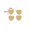 Pendentifs, Cœur 10 mm, Acier Inoxydable 304 finition Doré
