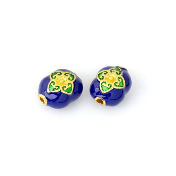 Perles intercalaire, Boho Chic 11mm, résine émaillée, laiton Doré