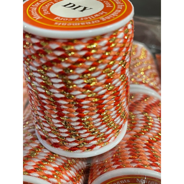 Cordon tressé, fil métallisé doré 1.5mm coloris D34