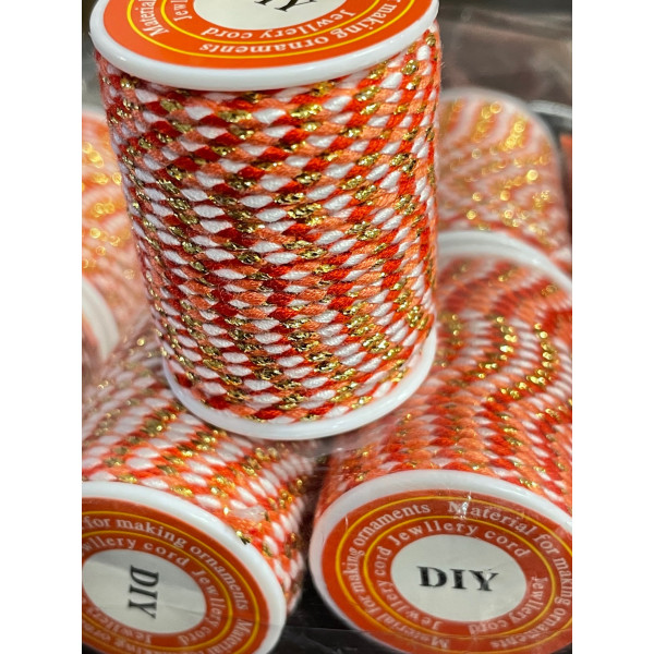 Cordon tressé, fil métallisé doré 1.5mm coloris D34