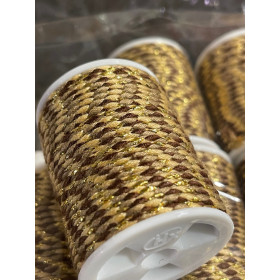 Cordon tressé, fil métallisé doré 1.5mm coloris D39