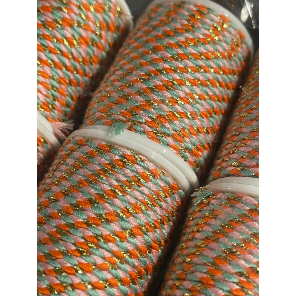 Cordon tressé, fil métallisé doré 1.5mm coloris D98