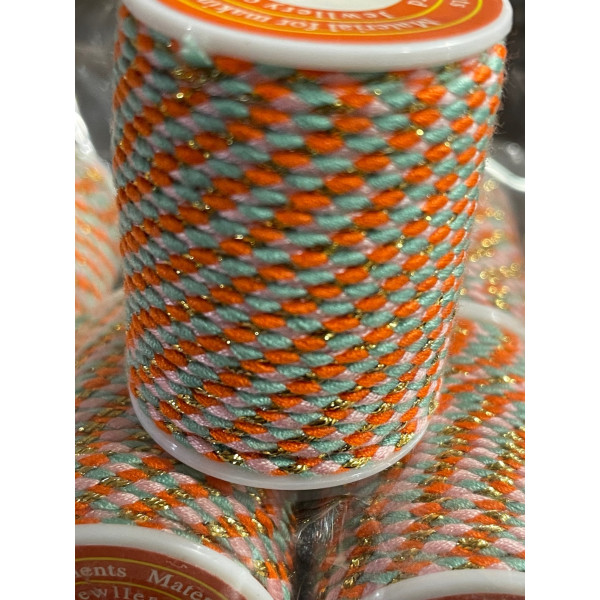 Cordon tressé, fil métallisé doré 1.5mm coloris D98