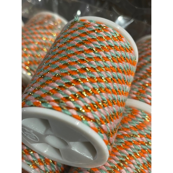 Cordon tressé, fil métallisé doré 1.5mm coloris D98