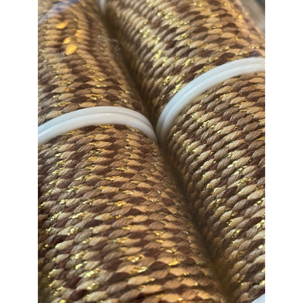 Cordon tressé, fil métallisé doré 1.5mm coloris D39
