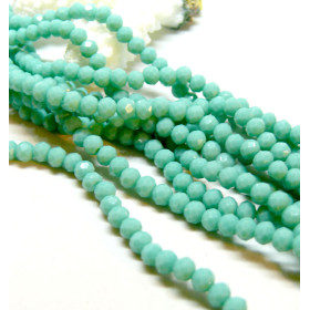 Perles à facettes, rondelles en verre 4x3mm, coloris D31