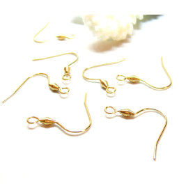 Boucles d'oreille Crochet Simple 21mm, Acier Inoxydable 304, Doré à l'or fin 18K