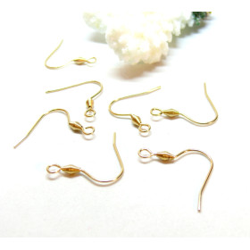Boucles d'oreille Crochet Simple 21mm, Acier Inoxydable 304, Doré à l'or fin 18K