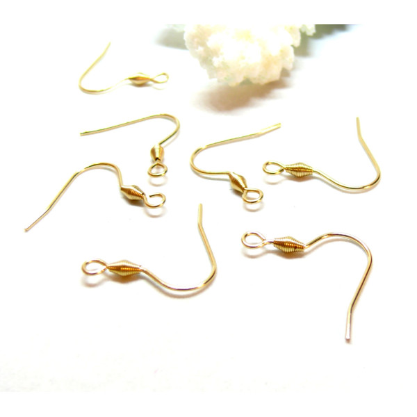 Boucles d'oreille Crochet Simple 21mm, Acier Inoxydable 304, Doré à l'or fin 18K
