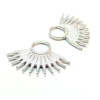 Pendentif Eventail 28 mm, Acier Inoxydable 304 finition Argenté