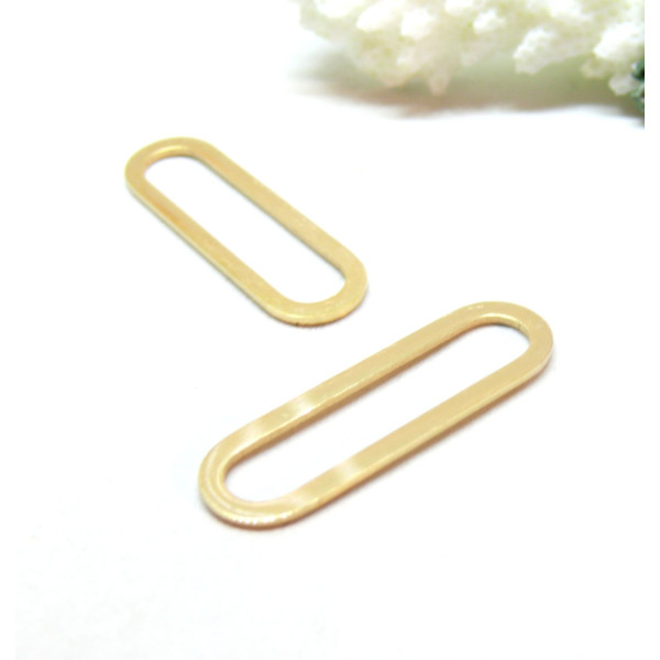 Pendentif Ovale 33 mm,  Acier Inoxydable finition Doré, pour bijoux raffinés