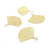 Lot de 6 Estampes Filigrane Feuille Ginkgo Biloba – 15 mm – Acier Inoxydable Doré à l'Or Fin 18K
