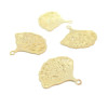 Lot de 6 Estampes Filigrane Feuille Ginkgo Biloba – 15 mm – Acier Inoxydable Doré à l'Or Fin 18K