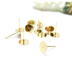 Supports de Boucle d'oreille puce 8 mm, en Acier Inoxydable  304 Placage Doré