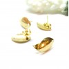 Boucles d’Oreille Puces Ovales Bombées 15mm – Acier Inoxydable 304 Doré
