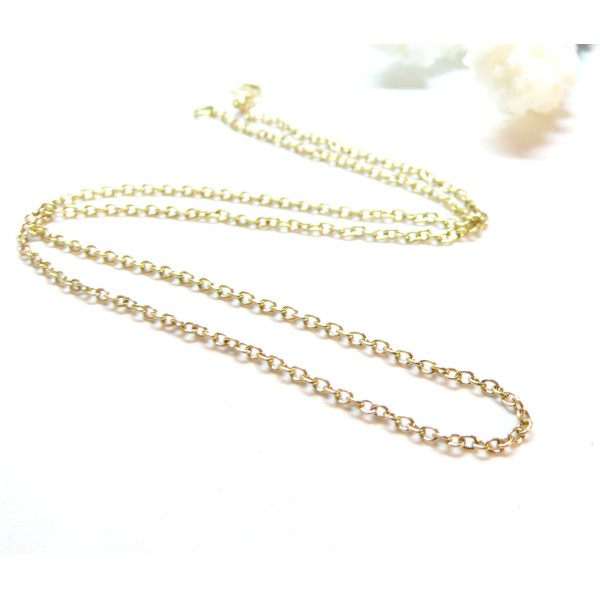 Collier Chaîne 45cm Maille 2.5mm – Acier Inoxydable 304 Doré (Placage Ionique)