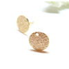 Boucles d' oreille, Puce avec trou 10mm Stardust, Laiton Doré à l'or fin 18K