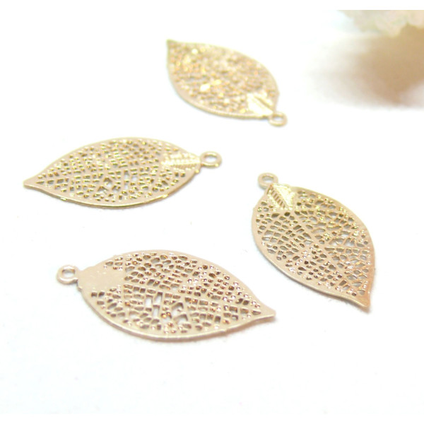Estampes filigrane Feuille 19 mm, laiton Doré