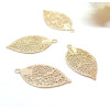 Estampes filigrane Feuille 19 mm, laiton Doré