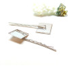 Supports de barrettes, Bob pin, Plateau dentelle, carré 20mm, laiton, finition Argent platine