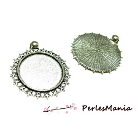 Supports de pendentif ARTY mulit étoile 25mm, Laiton finition Argent Antique