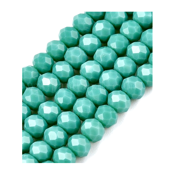 Perles à facettes, rondelles en verre 4x3mm, coloris D31